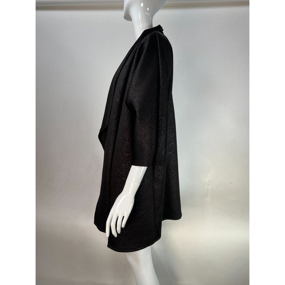 Kimono Styled custom Made Jacket Size Lg Black Neoprene - Picture 3 of 16